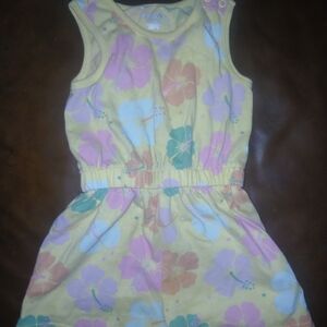 Floral Yellow Sleeveless Romper